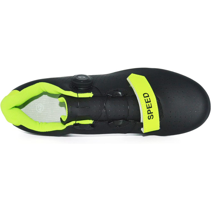 Велосипедні туфлі для їзди по пересіченій місцевості та шосе, сумісні з SPD/SPD-SL, для чоловіків та жінок (42 EU, Чорний/Зелений)