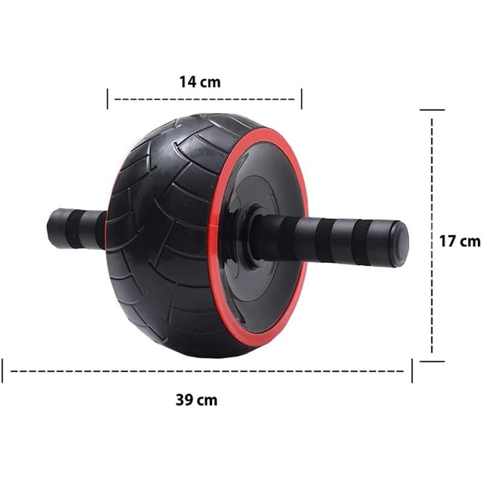 Ролер для пресу Retoo, тренажер для живота, чорний. Силове тренування вдома та в спортзалі