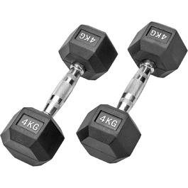 Гумовані гантелі Hexagon Studio 8 кг (2×4 кг), чорні