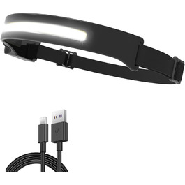 Налобний ліхтар Vokida Outdoor Vibes з широким кутом огляду, LED, USB, перезаряджається, датчик, чорний