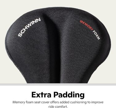 Велосипедне сидіння Schwinn Komfort, сидіння та чохли, різні кольори (чорний/Memory Foam Dual Strap Sport, Memory Foam, спортивний чохол)