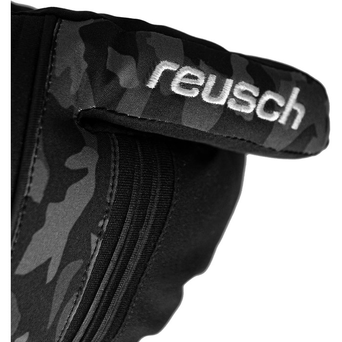 Дитячі гірськолижні рукавички Reusch Softshell, водонепроникні та вітрозахисні (чорно-камуфляжні, розмір 6)