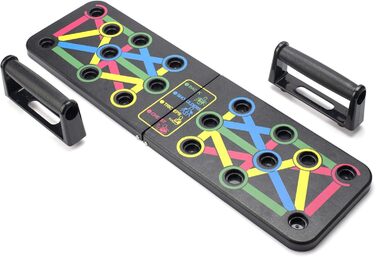 JL Sport Тренажер для віджимань 14-в-1 Push-Up Rack Board для дому та фітнесу, чорний, багатокольоровий