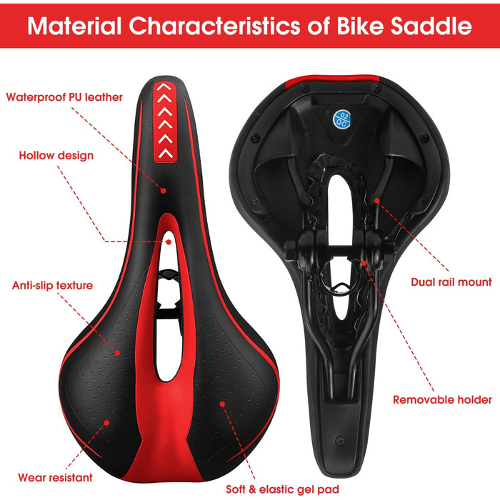 Зручний чоловічий велосипедний сідло з гелевою подушкою: ергономічний дизайн для комфортної їзди на будь-якому велосипеді (Rennrad, MTB, Trekking Bike)