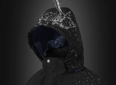 Чоловіча зимова куртка-фліска з капюшоном, Windjacke, Softshell для туризму та активного відпочинку, чорний колір