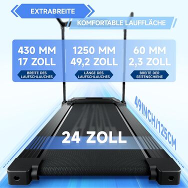 Електричний біговий тренажер Laufpad Klappbar Pro 12 км/год з LED-дисплеєм для дому, офісу та фітнесу