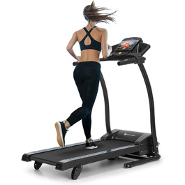 Бігова доріжка Capital Sports Pacemaker F100, електрична, 2,0 к.с., 40x110 см, до 12 км/год, 3-рівнева система нахилу, тиха, з тримачем для планшета, чорна