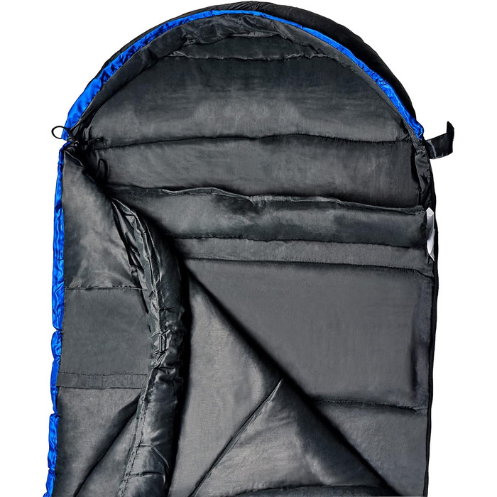 Дитячий спальний мішок Black Crevice для кемпінгу, блакитний, 165 см | Зручний та водонепроникний | З чохлом для зберігання