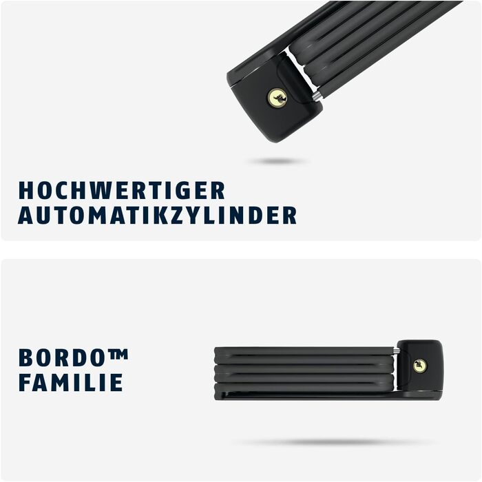 Замок велосипедний ABUS Bordo Lite 6055K SH з кріпленням - 85 см, чорний, сталевий, рівень безпеки 7