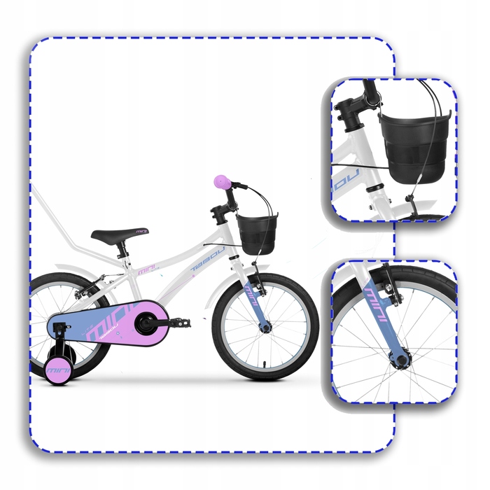 Дитячий велосипед Tabou MINI LITE, 16 дюймів, багатоколірний