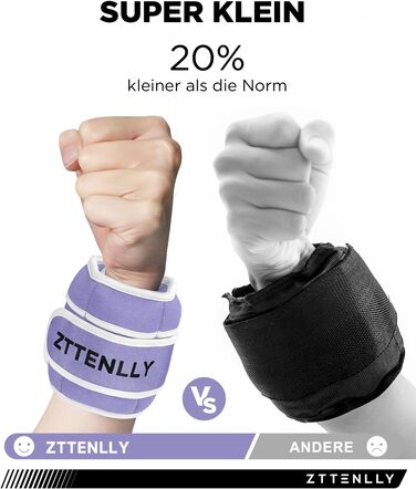 Важкі манжети на ноги та руки - Регульовані вантажні манжети для щиколоток/зап'ясть 0.45-9 кг, фітнес-ваги для дорослих та дітей, йога, біг, спортзал, фіолетовий 9 кг