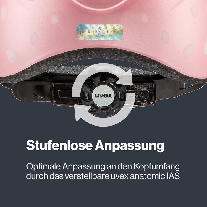 Дитячий велошолом uvex Kid 2 cc, легкий, регульований розмір, з можливістю встановлення LED-ліхтаря