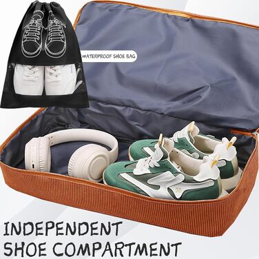 Спортивна сумка YOUYIKE для жінок та чоловіків 20-35Л з відділенням для взуття та вологих речей, дорожня сумка-вікендер для фітнесу, тренувань та подорожей (Коричнева)