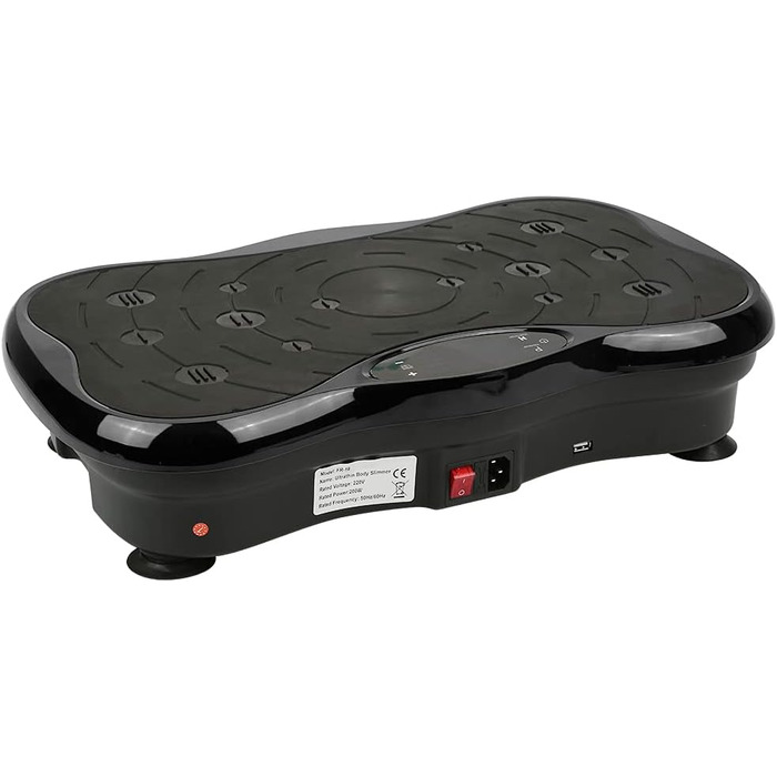 Вібраційна платформа для фітнесу, платформа для схуднення, Bluetooth, 200 Вт, чорний колір