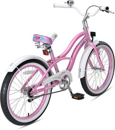 Дитяче велосипед BIKESTAR 20/24 дюйми для хлопчиків та дівчаток від 6 років | Велосипед круїзер | Рожевий