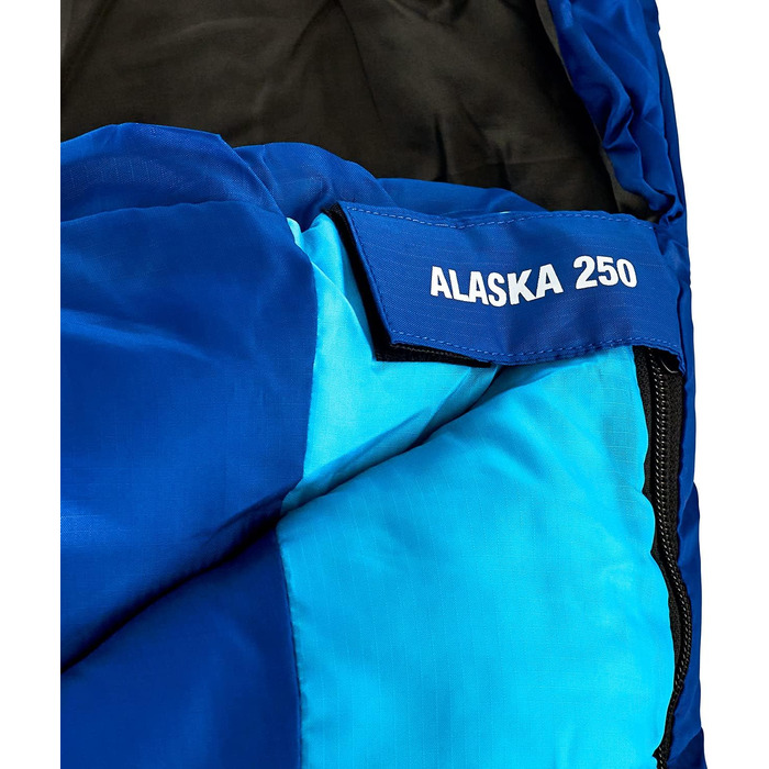 Сплячий мішок Black Crevice Alaska 250 I - для кемпінгу та активного відпочинку. Атмосвітний, водонепроникний, довжиною 215 см, синій.