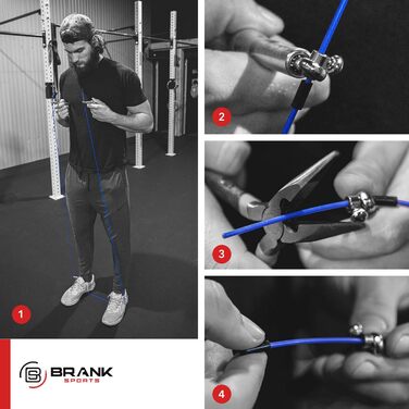BRANK SPORTS Скакалка 3,5 м для фітнесу та боксу для дорослих, швидкісна, для дабл-андерів, зі схемою тренувань