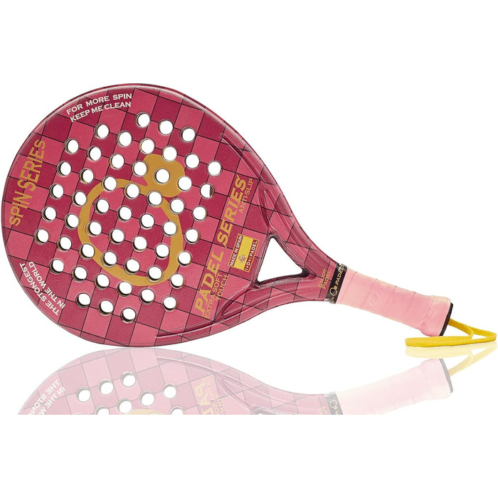 Падель ракетки PADEL SERIES SPIN із ABS та полікарбонату, антиковзкі, гумові сторони, максимальна продуктивність, червоний (жорсткий), синій (м'який), фуксія (дуже м'який)
