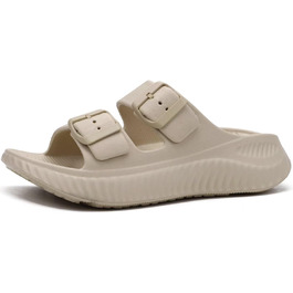 Жіночі сандалії KuaiLu для відновлення, спортивні слайдери з підтримкою склепіння стопи, ортопедичні, для фасціїту п'яткової кістки, товсті літні сандалії (бежеві, 38 EU)