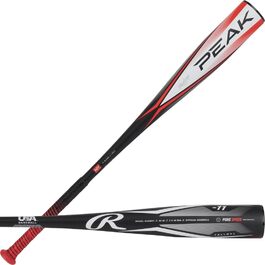 Бейсбольна бита Rawlings Peak - США, сплав, діаметр 2 5/8 дюйма, Drop -10/-11, 1 шт.