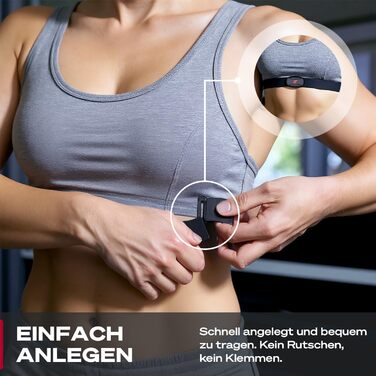 Пульсометр Sportstech з Bluetooth ANT+ для бігу, велотренувань та фітнесу. Водостійкий, до 350 годин роботи, сумісний з Wahoo, Polar та Sportstech Live