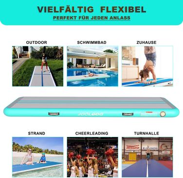 Гімнастичний надувний мат Air Tumbling Matte з електричним насосом, 200х100х10 см, для дому, спортзалу, йоги, фітнесу, челедингу, різних розмірів (2 м, 3 м, 4 м, 5 м, 6 м)