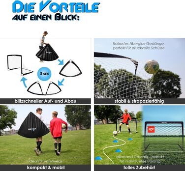 Набір футбо́льних воріт EASY2PLAY PRO (2 шт.) для дітей з мішенню та фішками, складані, для гри в приміщенні та на вулиці