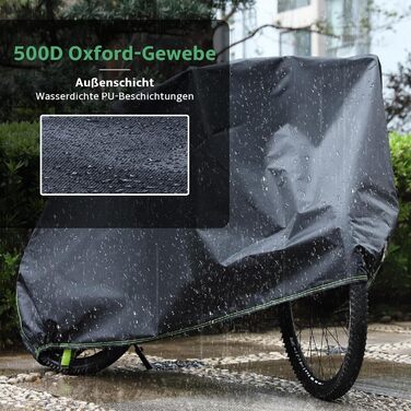Водонепроникний чохол для велосипеда 500D Oxford 200x110x70 см, міцна велосипедна накидка для захисту від дощу й сонця, з отворами для замка, сумка для зберігання