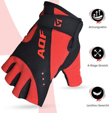 Фитнес рукавички AQF для тренувань, бодібілдингу та важкої атлетики. Червоні, розмір XXL