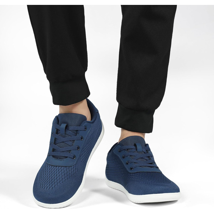 Легкі та зручні кросівки для бігу та тренувань Barfußschuhe: дихаючі, з широкою передньою частиною, антиковзаючі, для чоловіків та жінок (36 EU, Темно-синій)