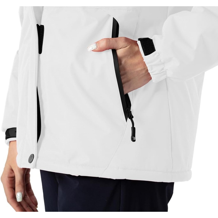 Жіноча зимова куртка YSENTO, водонепроникна, софтшел, флісова, функціональна з капюшоном, білий (XL)