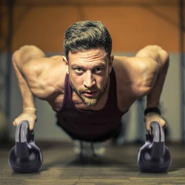 Гиря Body & Mind 2-20 кг для фітнесу та силових тренувань, професійна пластикова гантеля-гиря для дому і спортзалу
