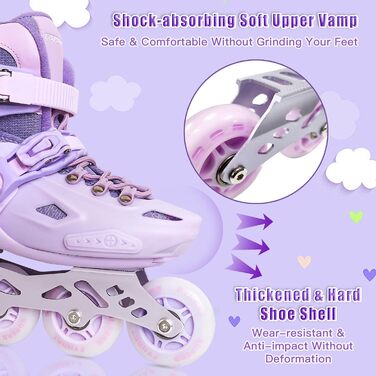 Дитячі ролики Kinder для дівчаток, регульовані, 4 розміри, для занять в приміщенні та на вулиці