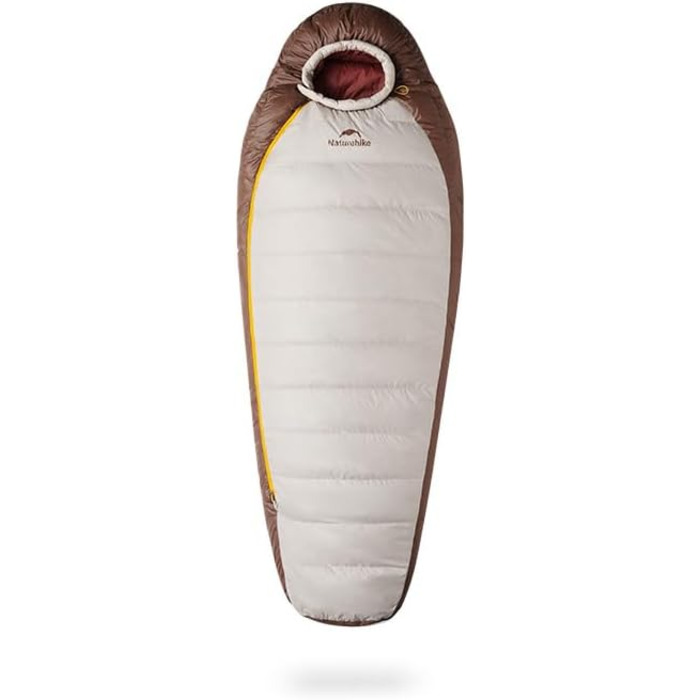 Спальний мішок Naturehike Snowbird з пухом Entenda, 550г, хакі, для кемпінгу та подорожей