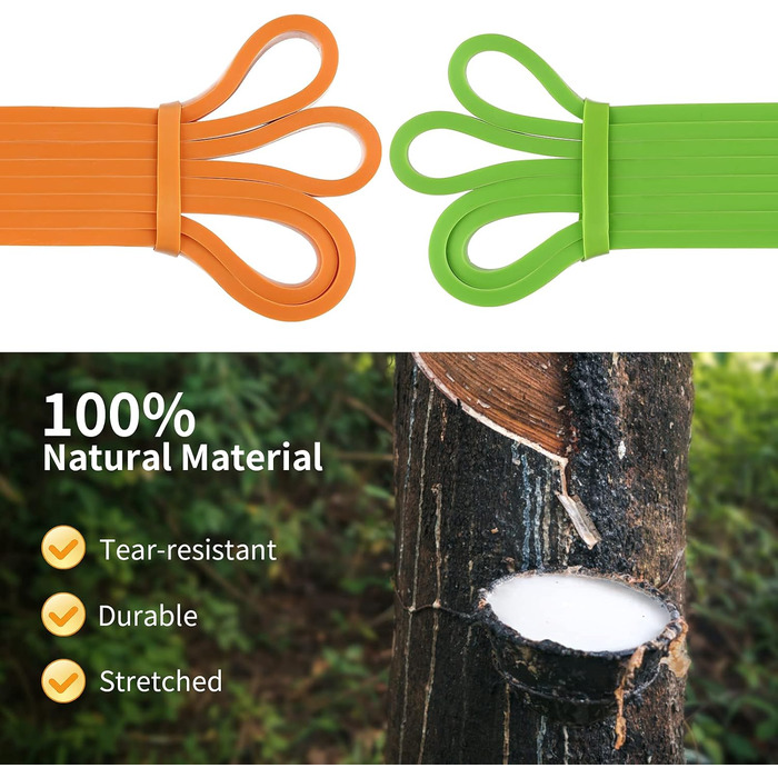 Набір еластичних стрічок для фітнесу - Resistance Bands для силових тренувань, реабілітації та домашніх занять (зелені, сині, помаранчеві, червоні, фіолетові)