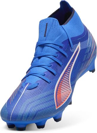 Жіночі футбольні бутси PUMA Ultra 6 Match+ FG/AG, розмір 40 EU, кольори: блакитний, білий, червоний