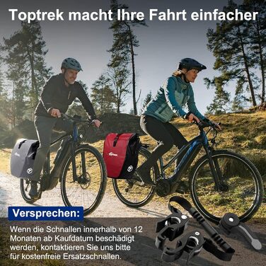 Велосумка на багажник toptrek, водонепроникна, з застібкою нового покоління, 23-28 л, з відбивачами та відсіками