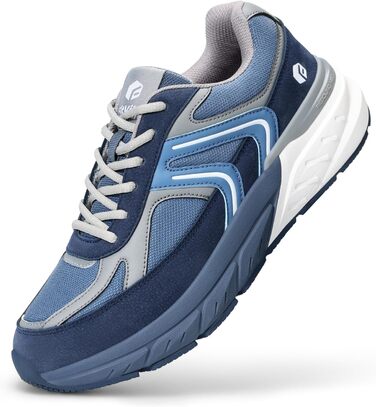 Кросівки FitVille для чоловіків з широкою стопою. Полегка амортизація, дихаючі матеріали, для бігу та занять спортом на відкритому повітрі. Розмір 40 EU, колір: темно-синій з сірим.