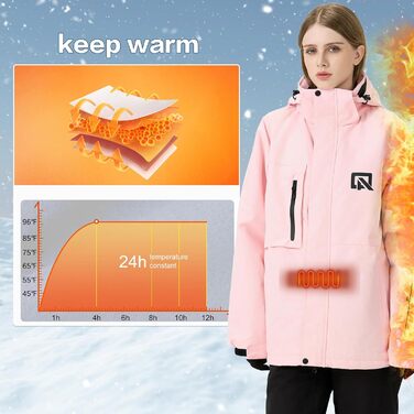 Жіночий сніговий костюм HOUZONIY: комплект куртки та штанів для сноубордингу та катання на лижах, водонепроникний, теплий, знімний капюшон, розмір M, кольори: зелений + чорний 2021