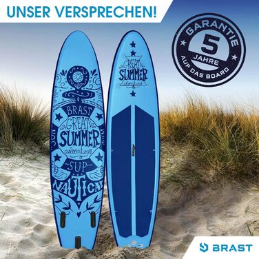 Надувна SUP-дошка BRAST Summer 320x81x15 см, комплект для сап-серфінгу з веслом 2-в-1, каяк-сидінням, кріпленням для екшн-камери, ременем на ногу, рюкзаком, 5 років гарантії