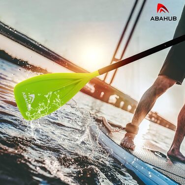 Весло для SUP дошки Abahub 3-секційне, телескопічне, 173-213 см, алюміній з PU покриттям, пластикове лезо, для сапборду, серфінгу, човнів, каякінгу, чорне/синє/зелене/помаранчеве/жовте/бірюзове