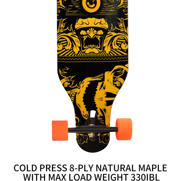 Скейтборд PINESKY Longboard 41 дюйм 8 шарів клена, комплект для круїзингу, карвінгу, фрістайлу та спуску з інструментом T-Tool