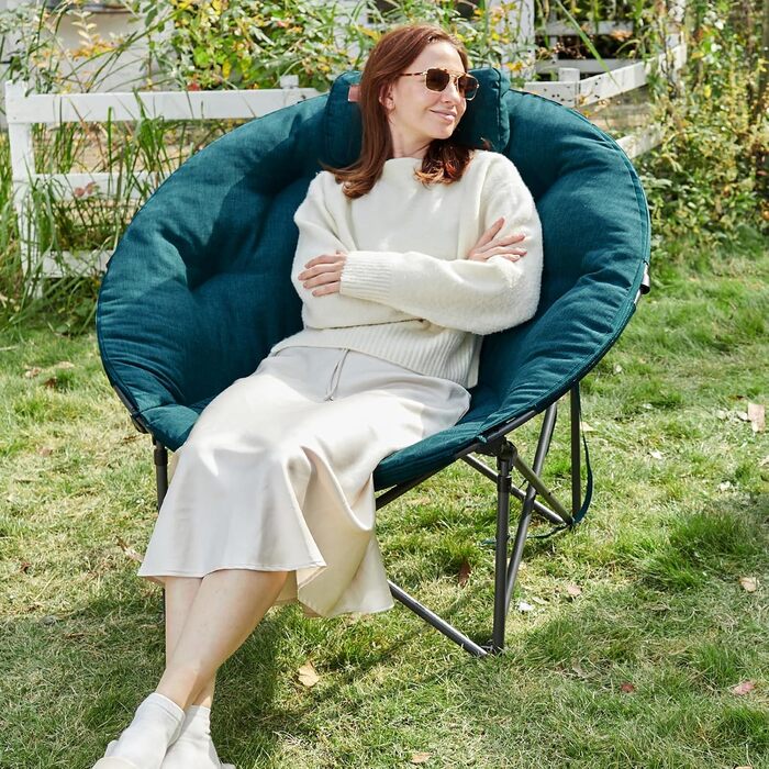 Крісло для кемпінгу EVER ADVANCED Luxus Moonchair XXL: велике, складне, 150 кг, зелене