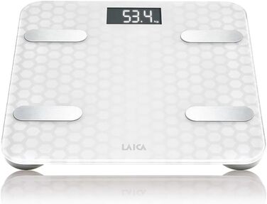 Електронна вага Laica LA283 з Bluetooth, аналіз складу тіла, біла