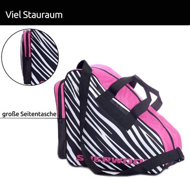 Сумка для ковзанів SHER-WOOD Pink Zebra, для дорослих і дітей, для роликів та хокейних ковзанів