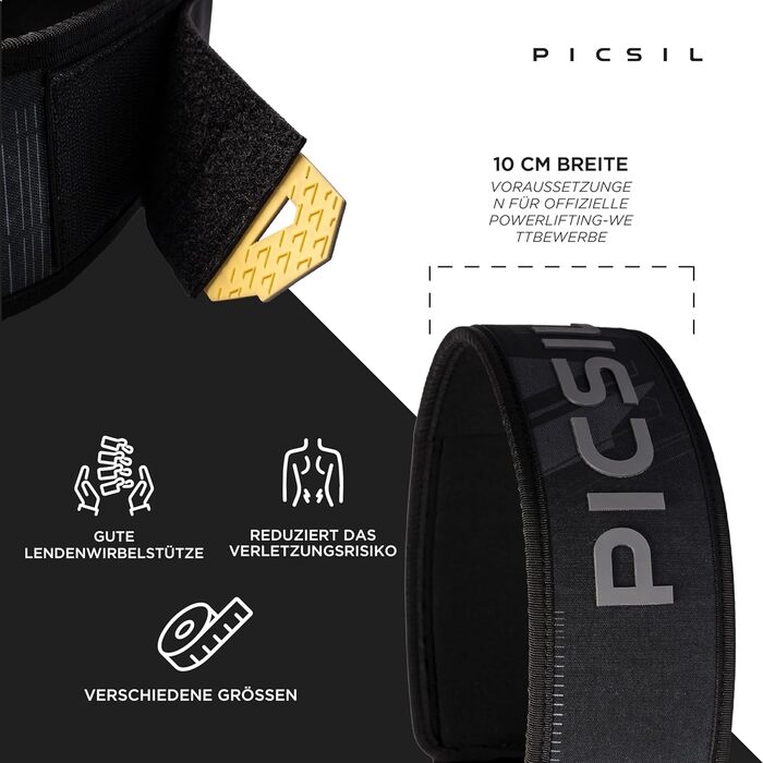 Пояс для попереку Picsil Lockpro з неопрену XL - підтримка для крос-тренінгу, пауерліфтингу та функціональних тренувань