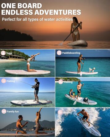 SUP дошка TIGERXBANG надувна для дорослих та дітей, комплект для Stand Up Paddling, рожева/зелена 320 см
