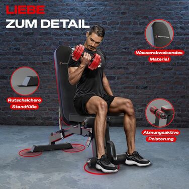 Sportstech Hantelbank BRT700: Багатофункціональна лава для дому, 21 в 1, чорна