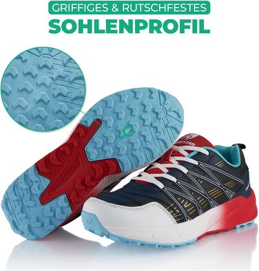 Черевики для трекінгу та трейлраннінгу для жінок та чоловіків. Чорні та червоні, розмір 41 EU. Дихаючі туристичні черевики.