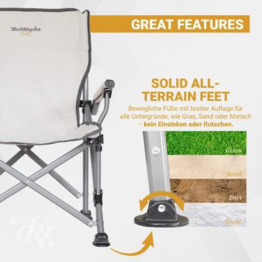 Дитячий туристичний стілець Dieckkinners Jorik, бежевий, для дітей та підлітків, до 120 кг, з підстаканником